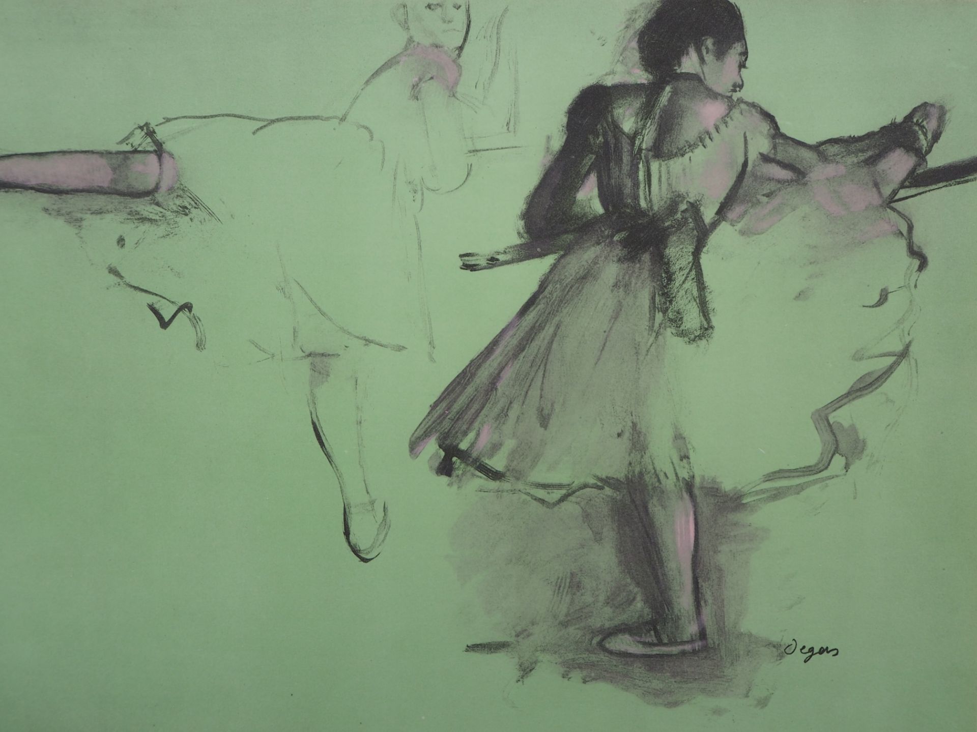 Edgar DEGAS (after) Deux danseuses à la barre d'exercice Lithograph and [...] - Bild 5 aus 6