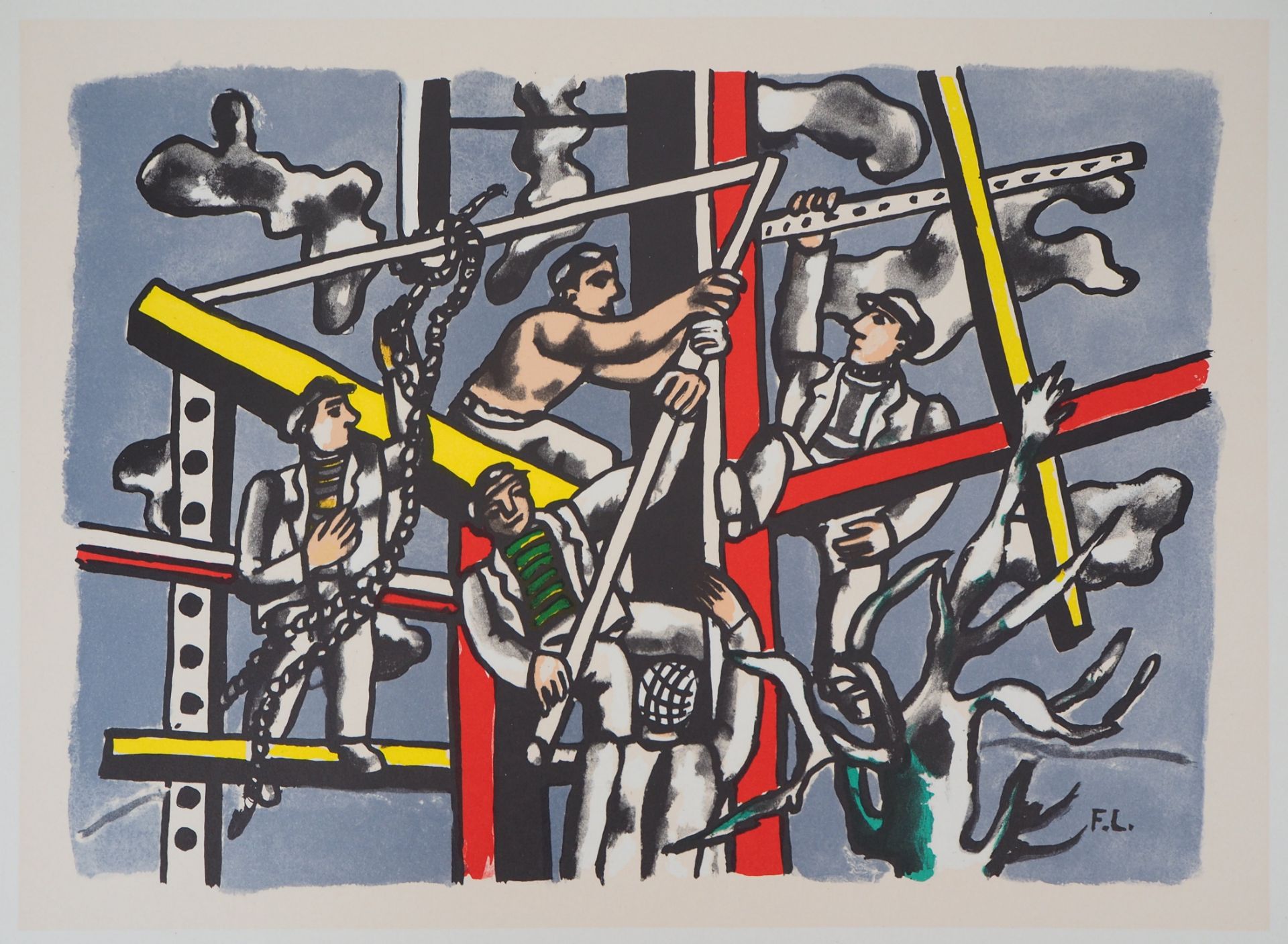 Fernand LÉGER (1881 - 1955) The constructors Colored lithograph Signed in the plate [...]