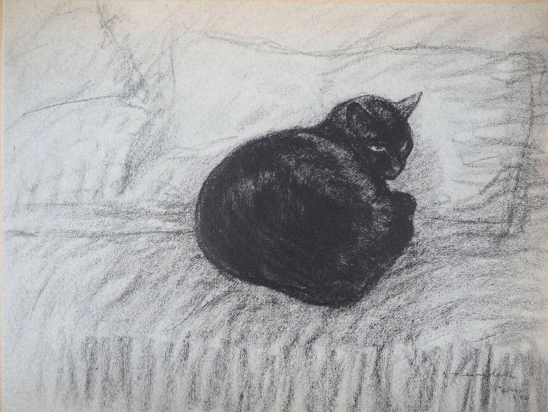 Théophile Alexandre Steinlen The Black Cat, 1933 Lithograph on Vellum Signed in the [...]