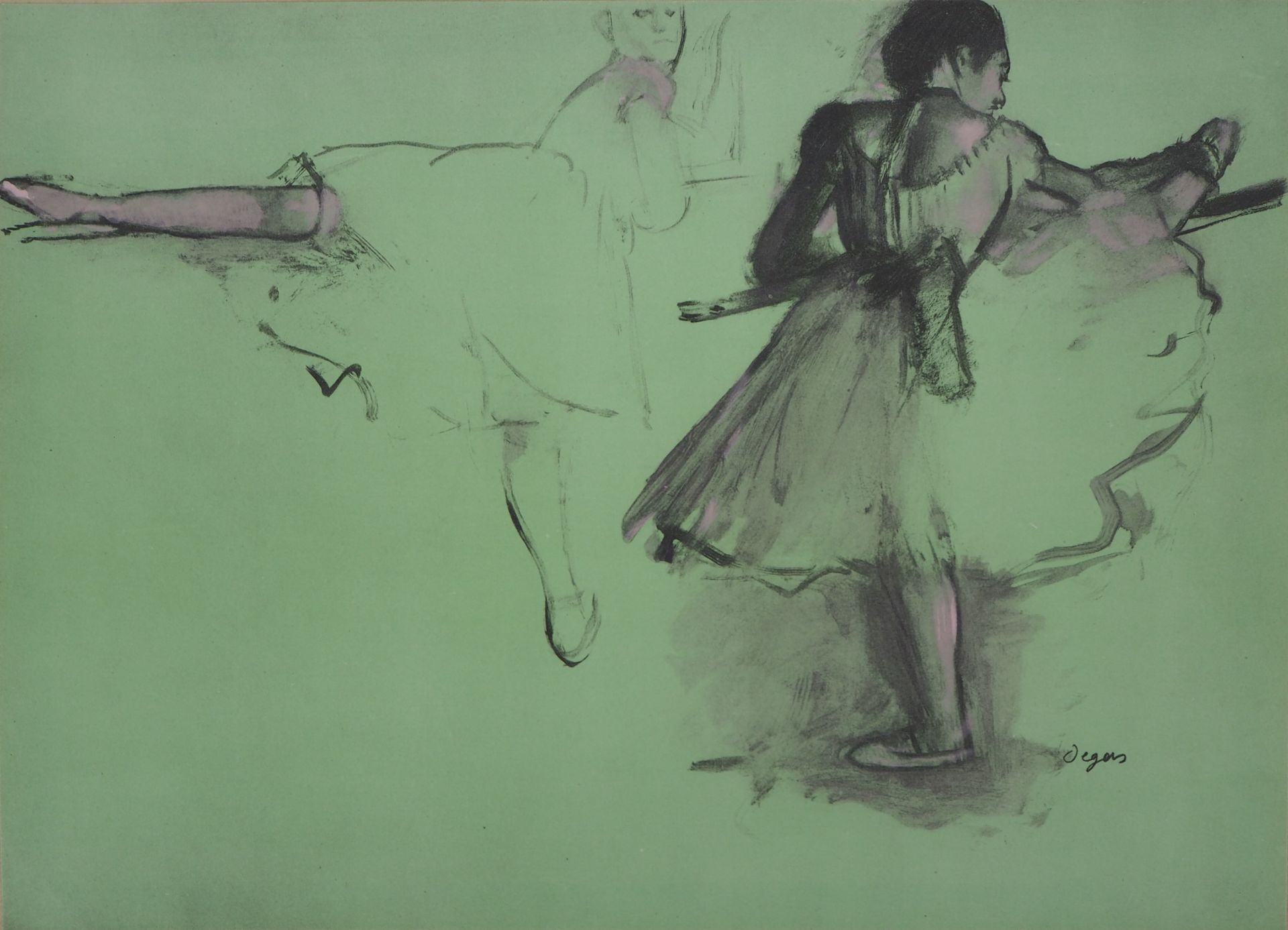 Edgar DEGAS (after) Deux danseuses à la barre d'exercice Lithograph and [...]