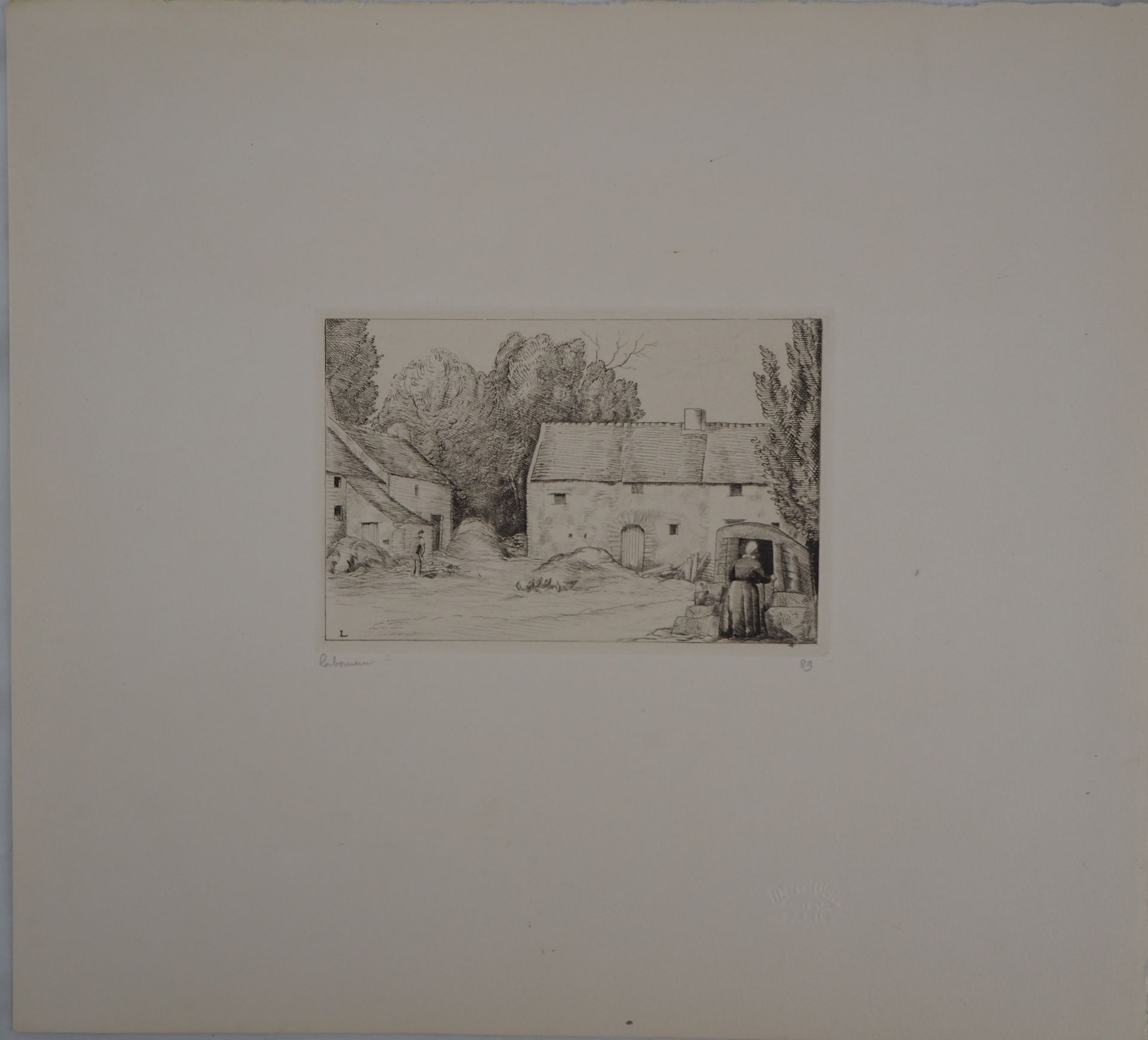 Jean-Emile Laboureur The village well, 1928 Original etching Signed in [...] - Bild 5 aus 6