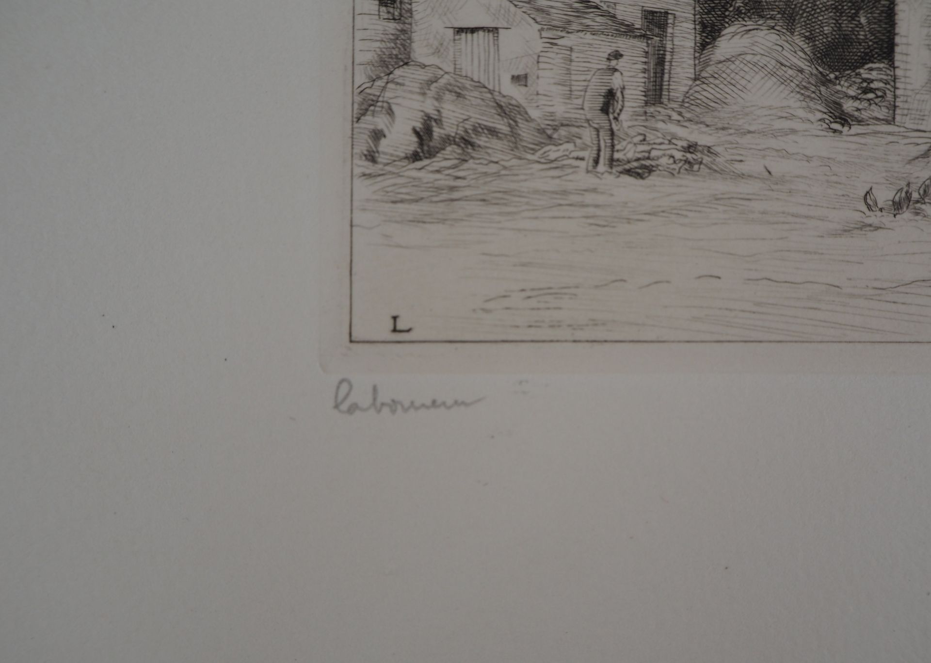 Jean-Emile Laboureur The village well, 1928 Original etching Signed in [...] - Bild 2 aus 6