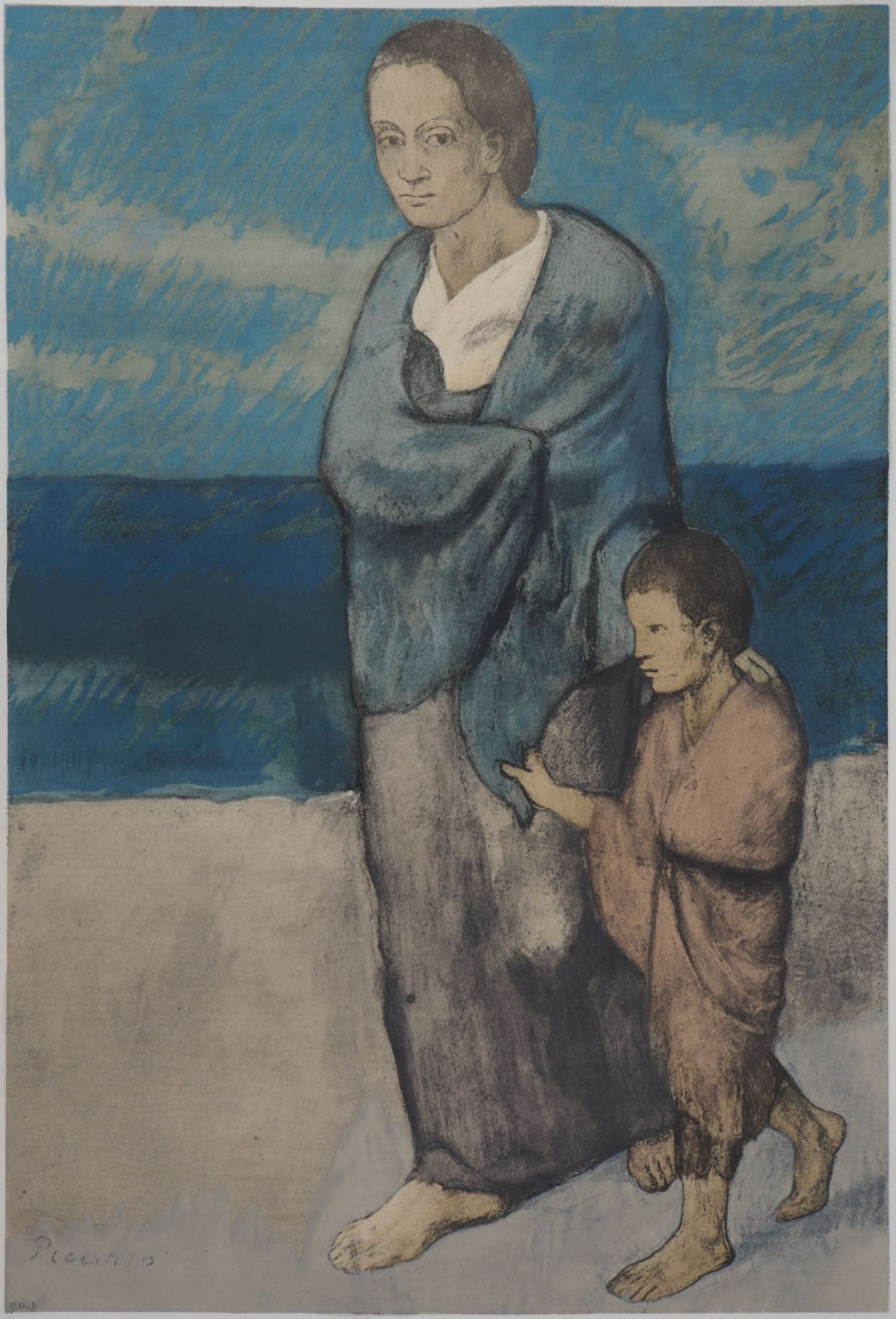 Pablo PICASSO (after) Mother and child Lithograph and stencil (Jacomet process) on [...]
