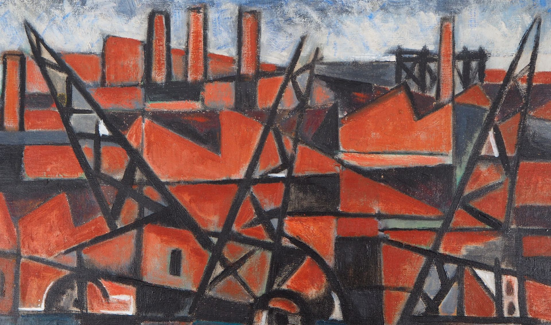 Lino MELANO (1924-) Docks and factories, 1956 Oil on canvas Signed on back (see [...] - Bild 8 aus 8