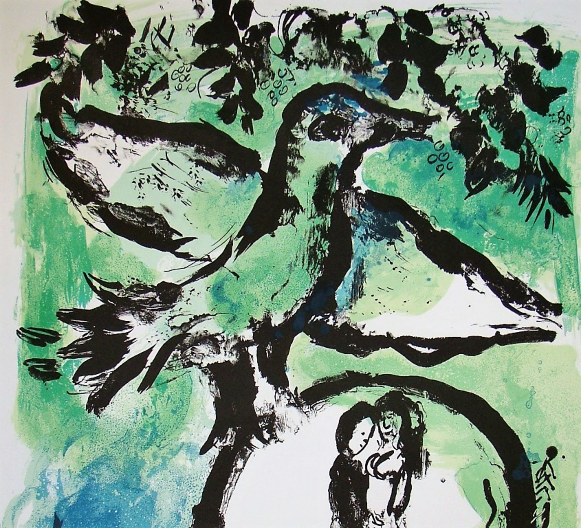 MARC CHAGALL - The green bird - 1962 Original exhibition placard, published in 1962 [...] - Bild 9 aus 9