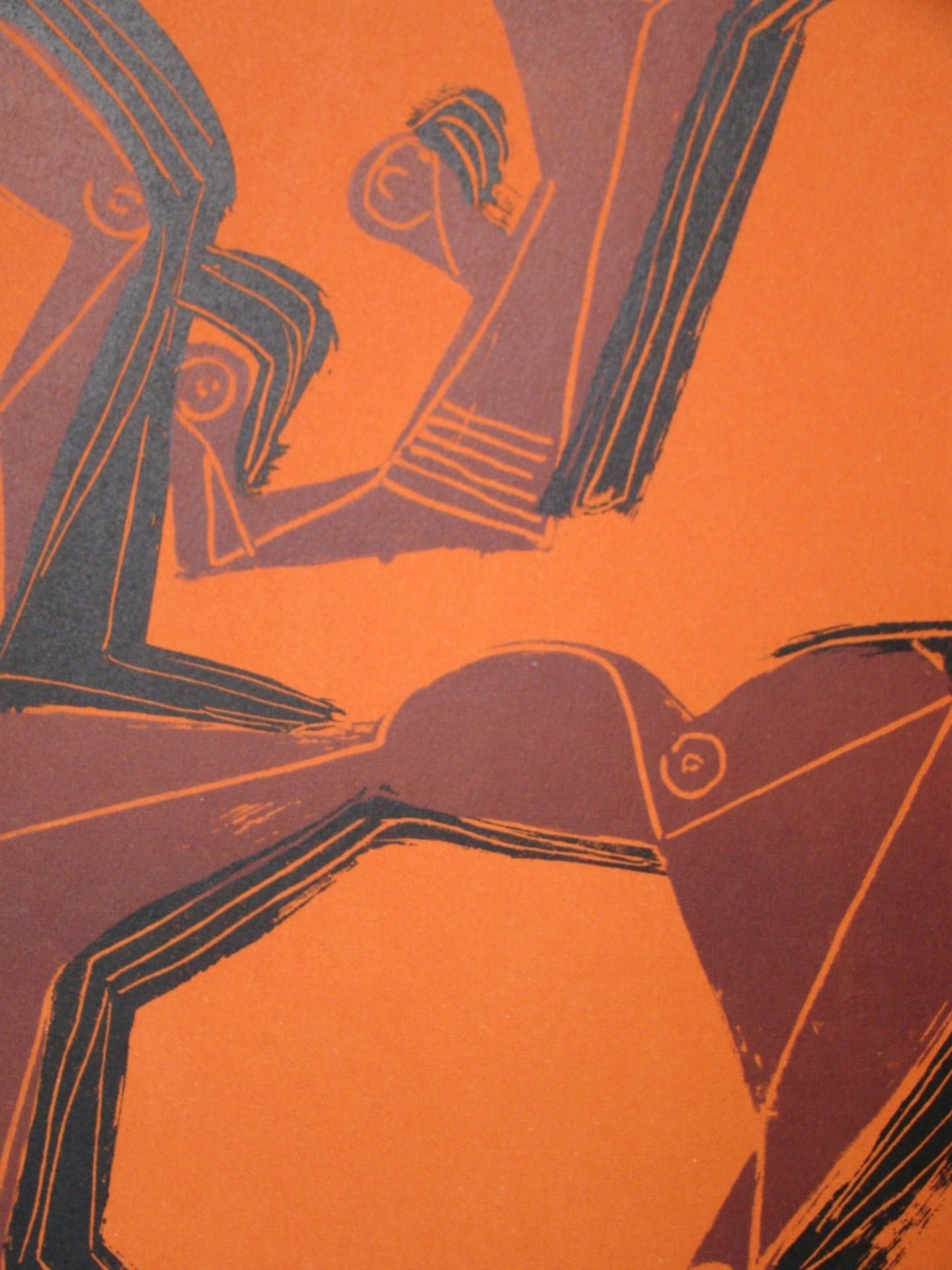 MARINO MARINI Horse and rider on orange background, 1955 Original lithograph in [...] - Bild 4 aus 5