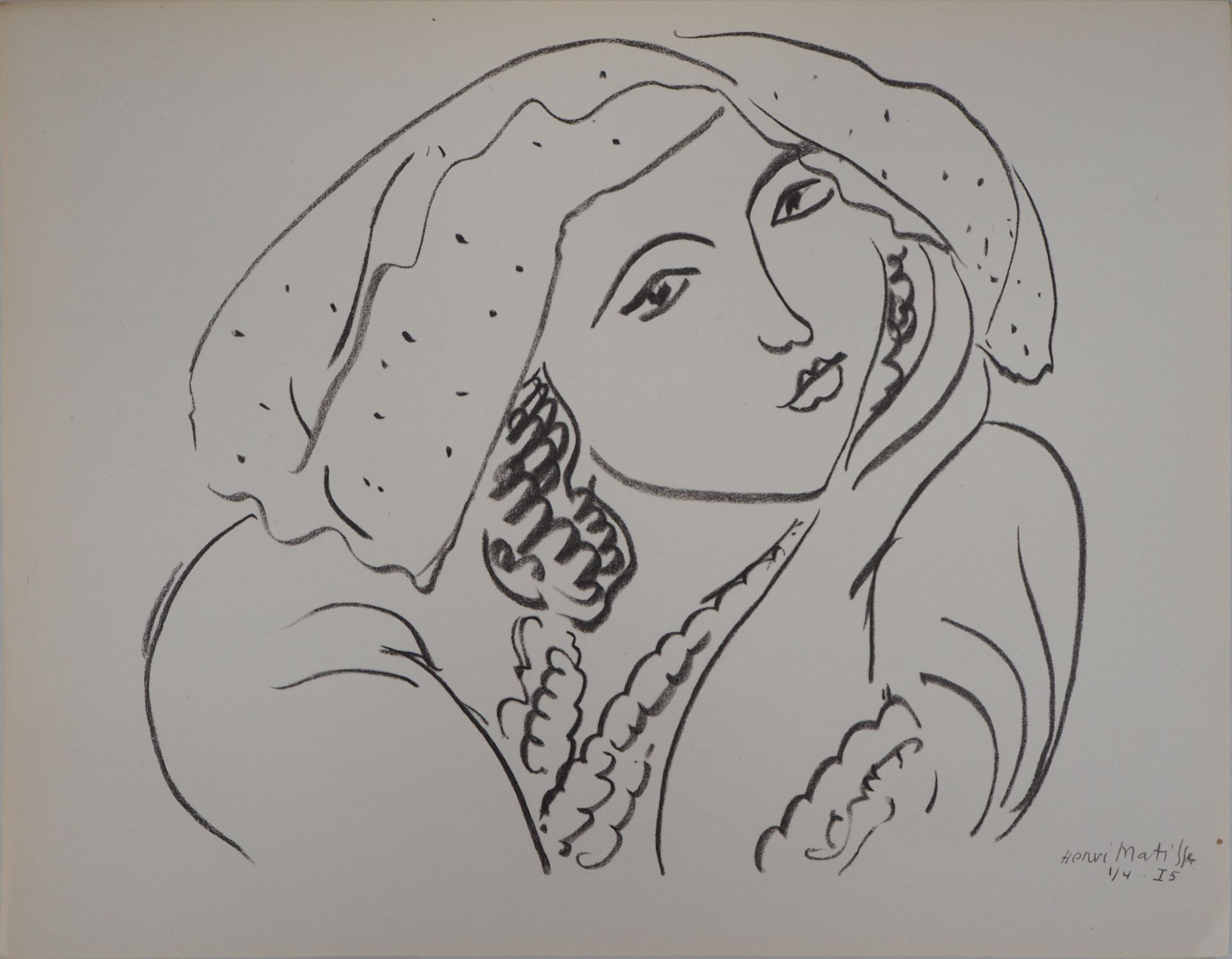 Henri Matisse (after) (1869-1954) Woman with veil, 1943 Lithograph on fine Vellum [...]