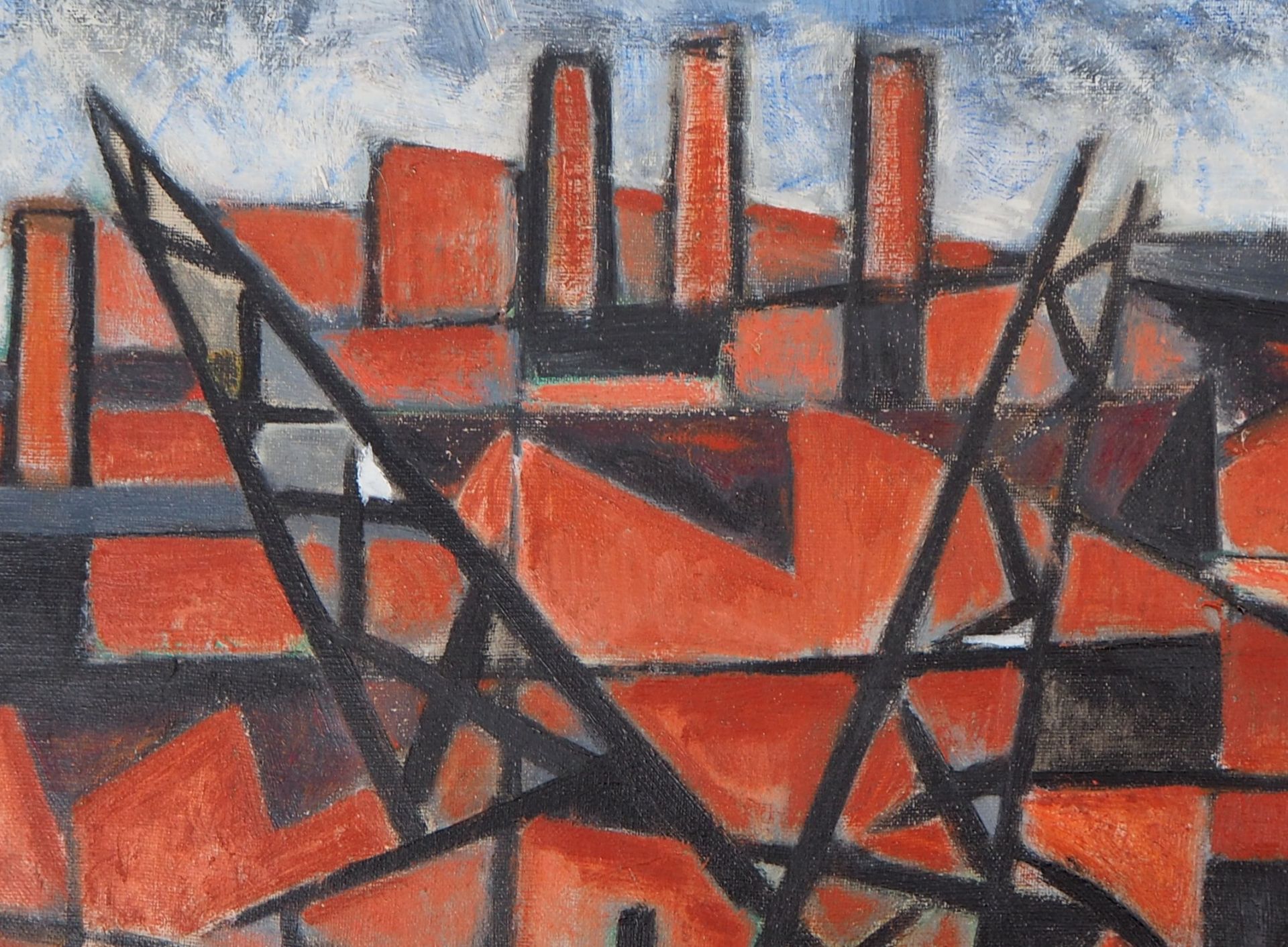 Lino MELANO (1924-) Docks and factories, 1956 Oil on canvas Signed on back (see [...] - Bild 4 aus 8