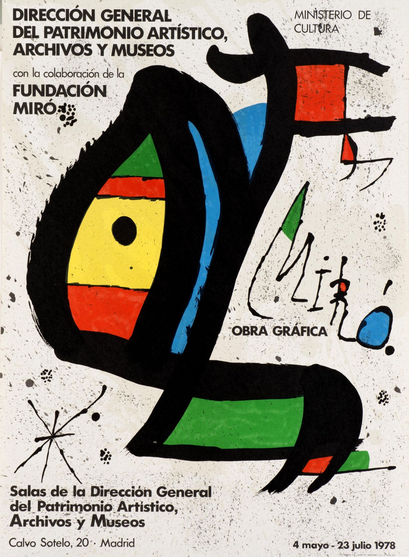 Joan MIRO Obra Grafica Madrid, 1978 Poster printed by lithography on paper Signed in [...]