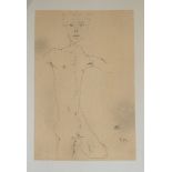 Egon Schiele (after) - Autoportrait Lithograph on Rives Artist 270g paper Extracted [...]