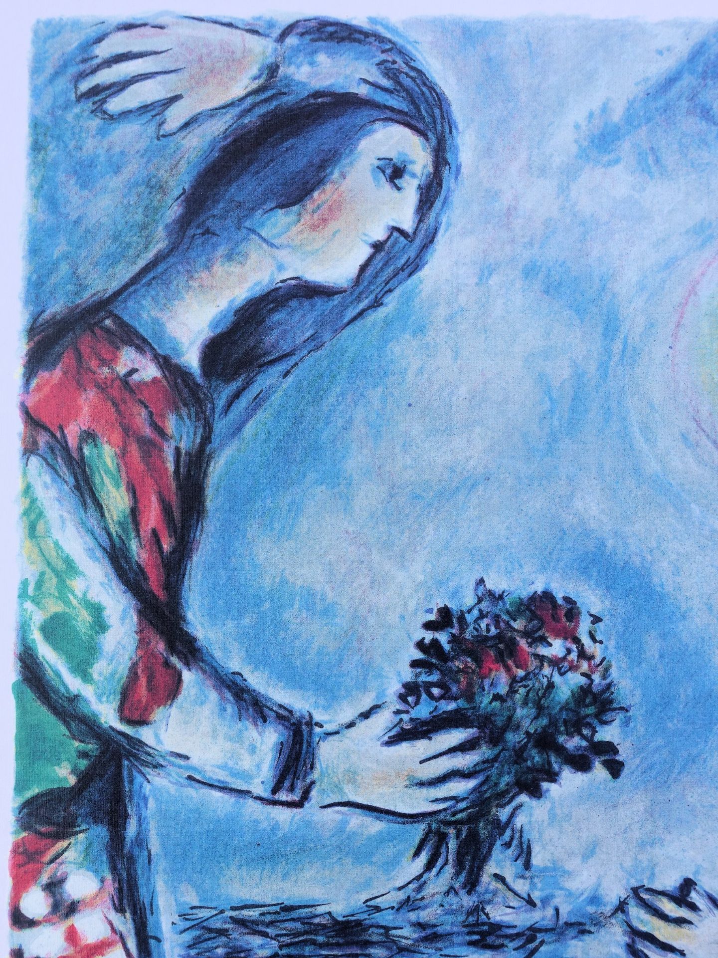 Marc CHAGALL (1887-1985) (after) Lovers on the roof in Paris lithographic print from [...] - Bild 5 aus 10
