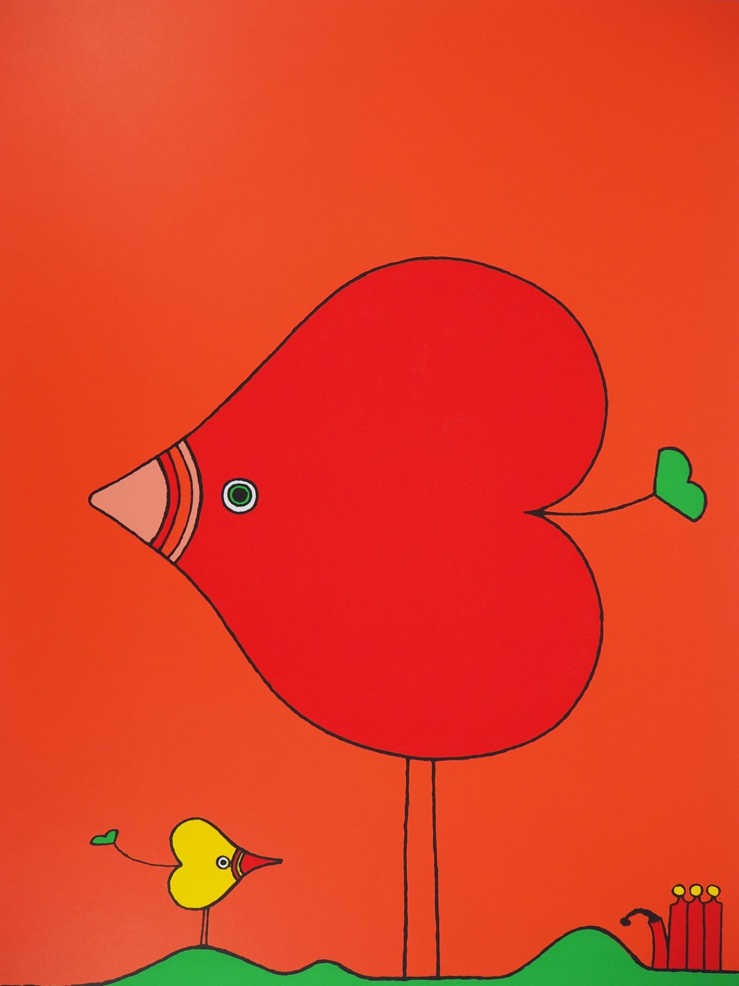 Charles LE BARS Heart-bird, 1978 Original screenprint on paper Signed in pencil [...]