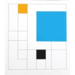 Gottfried Honegger Composition 3 squares 3D ( Blue, orange, black ) 2015 Silkscreen [...]