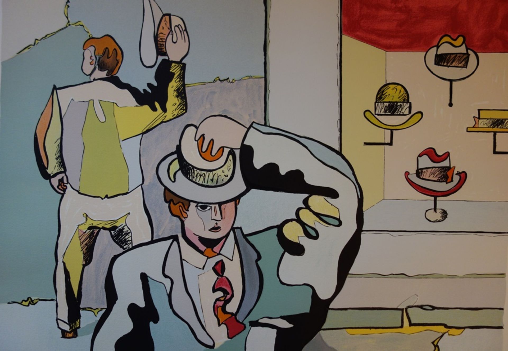 Jean HELION At the hat shops, 1998 Original lithograph Signed in pencil Numbered / [...] - Bild 2 aus 6