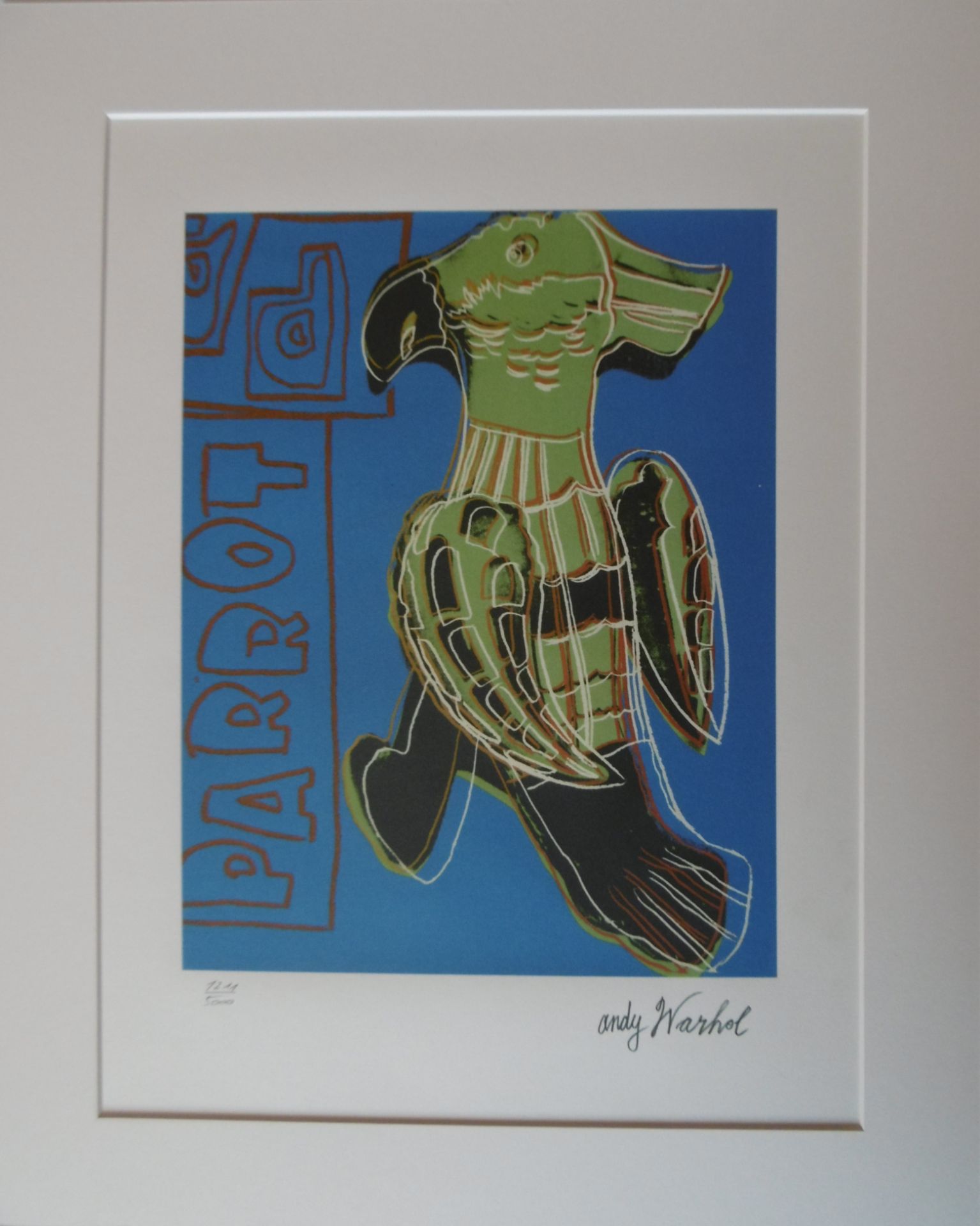 Andy WARHOL (after) Blue parrot Lithograph after the work of the artist Signed [...]