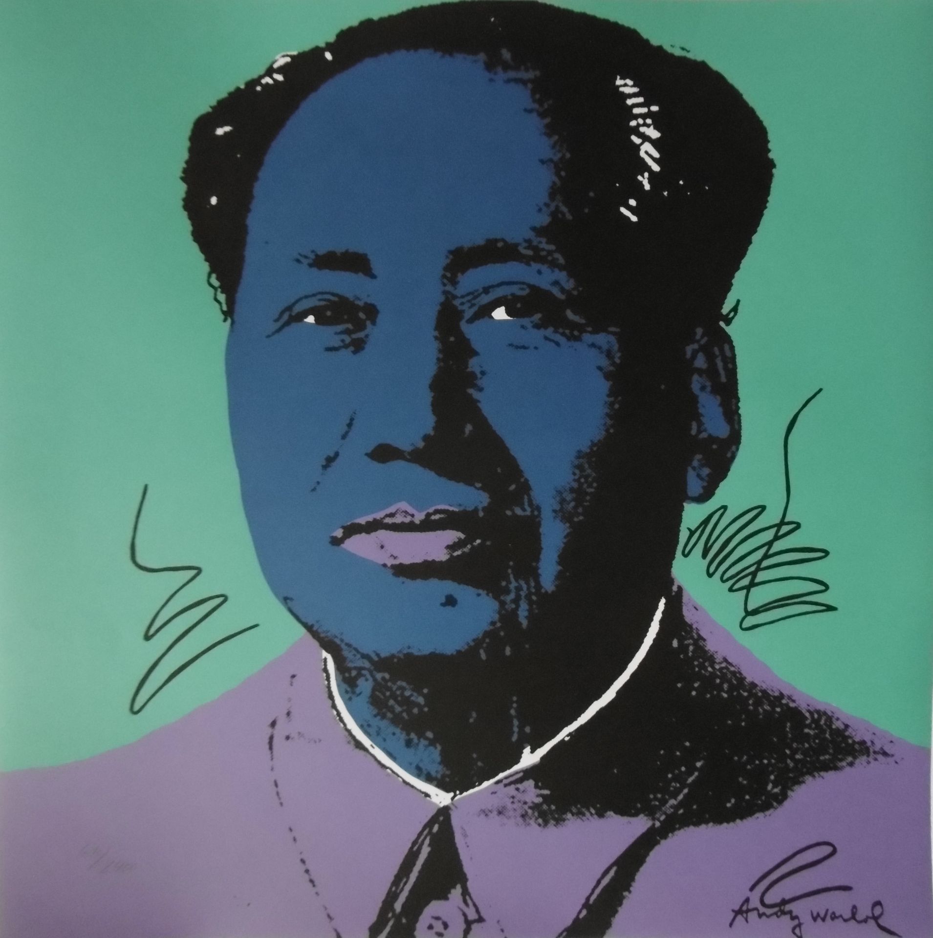 Andy WARHOL (after) Mao Zedong lithograph signed in the numbered Bear a stamp CMOA [...]