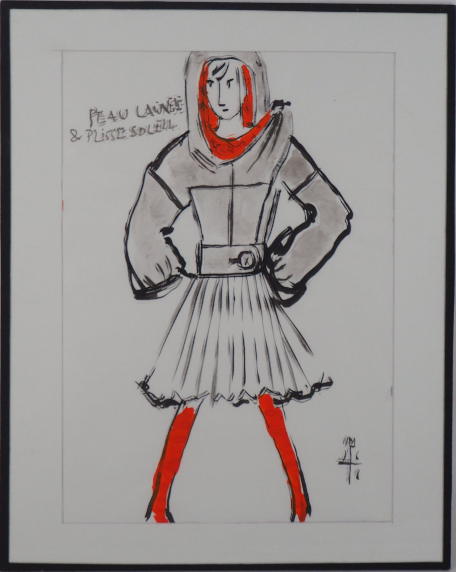 Jean-Charles de Castelbajac Study drawing for a coat Original watercolour Signed [...]