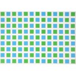 François MORELLET Green and bleue grid pattern Original serigraph Signed in pencil [...]