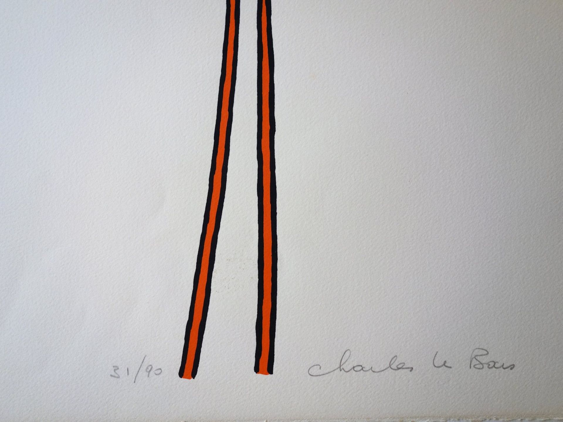 Charles le Bars Echassier Original silkscreen Hand signed in pencil Numbered / 90 [...] - Bild 4 aus 4