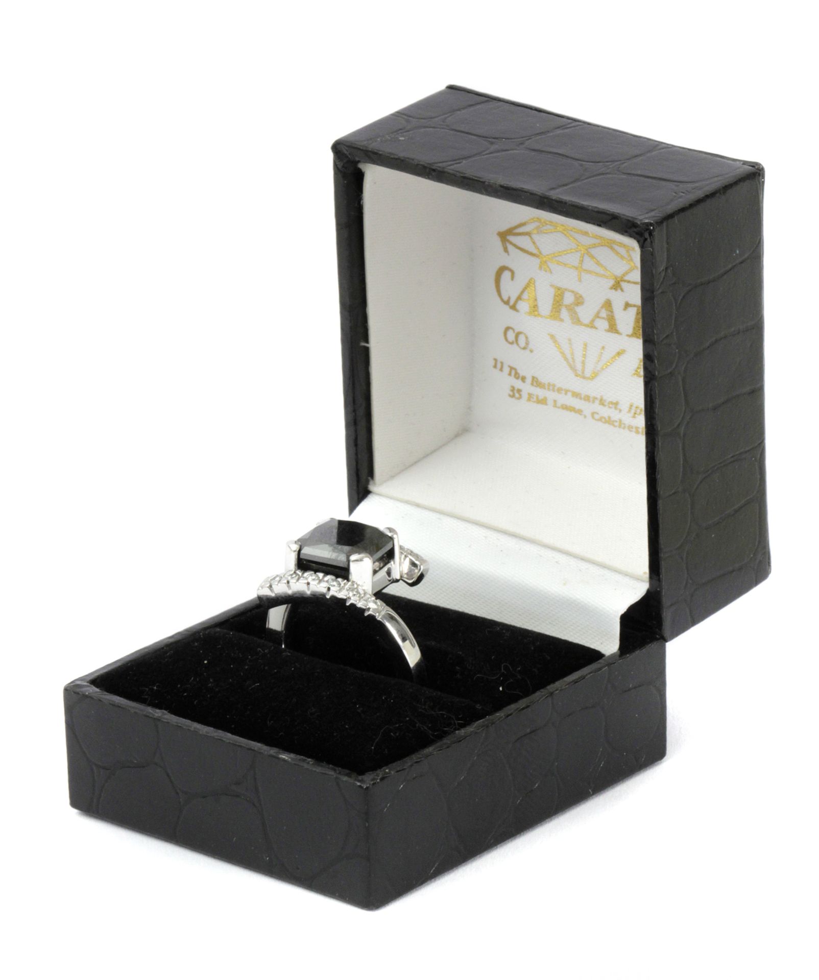 Black diamond and colourless diamonds ring with an 18k. white gold setting - Bild 4 aus 4