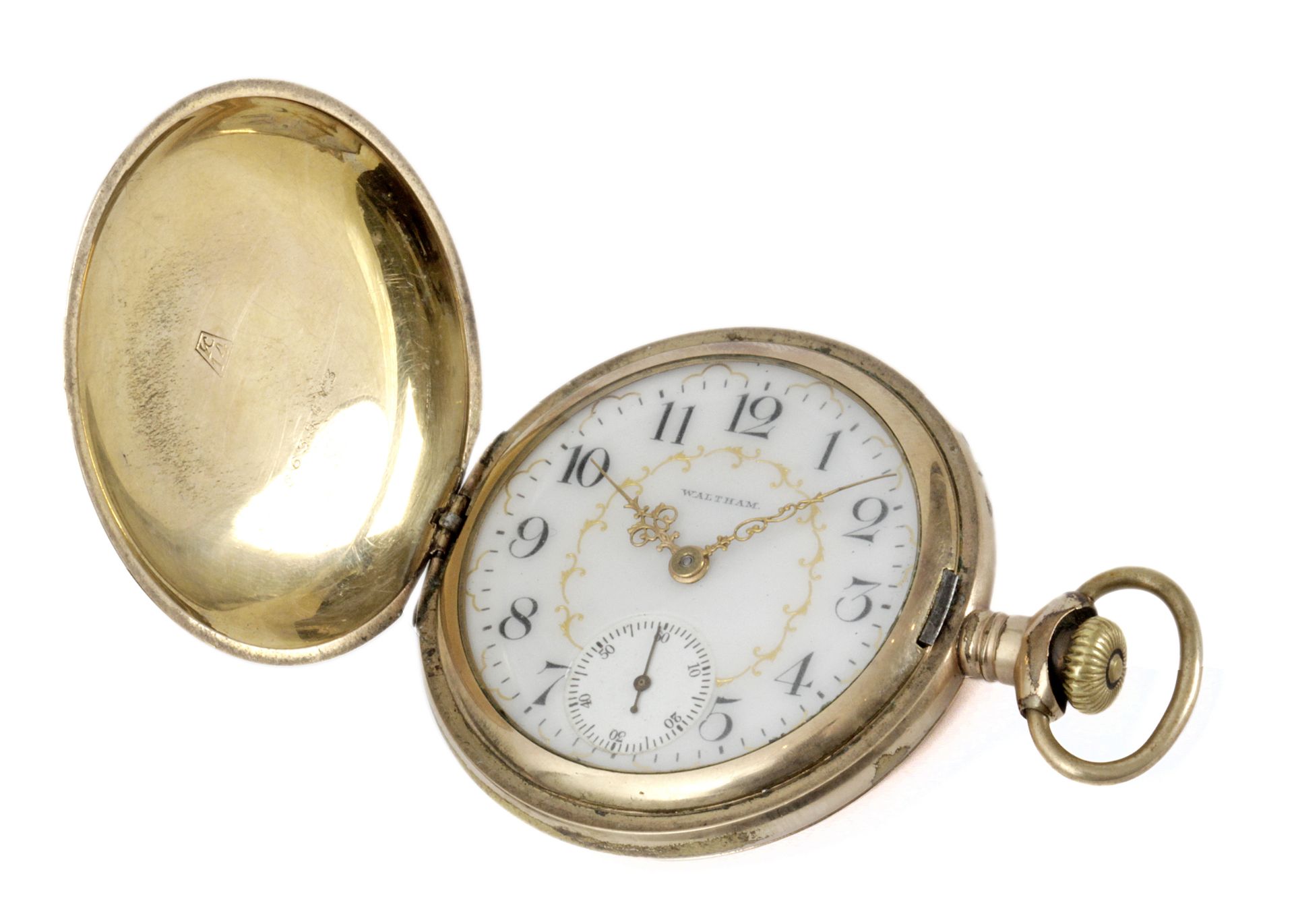 Waltham. 14 k. yellow gold double hunter pocket watch circa 1900-1909