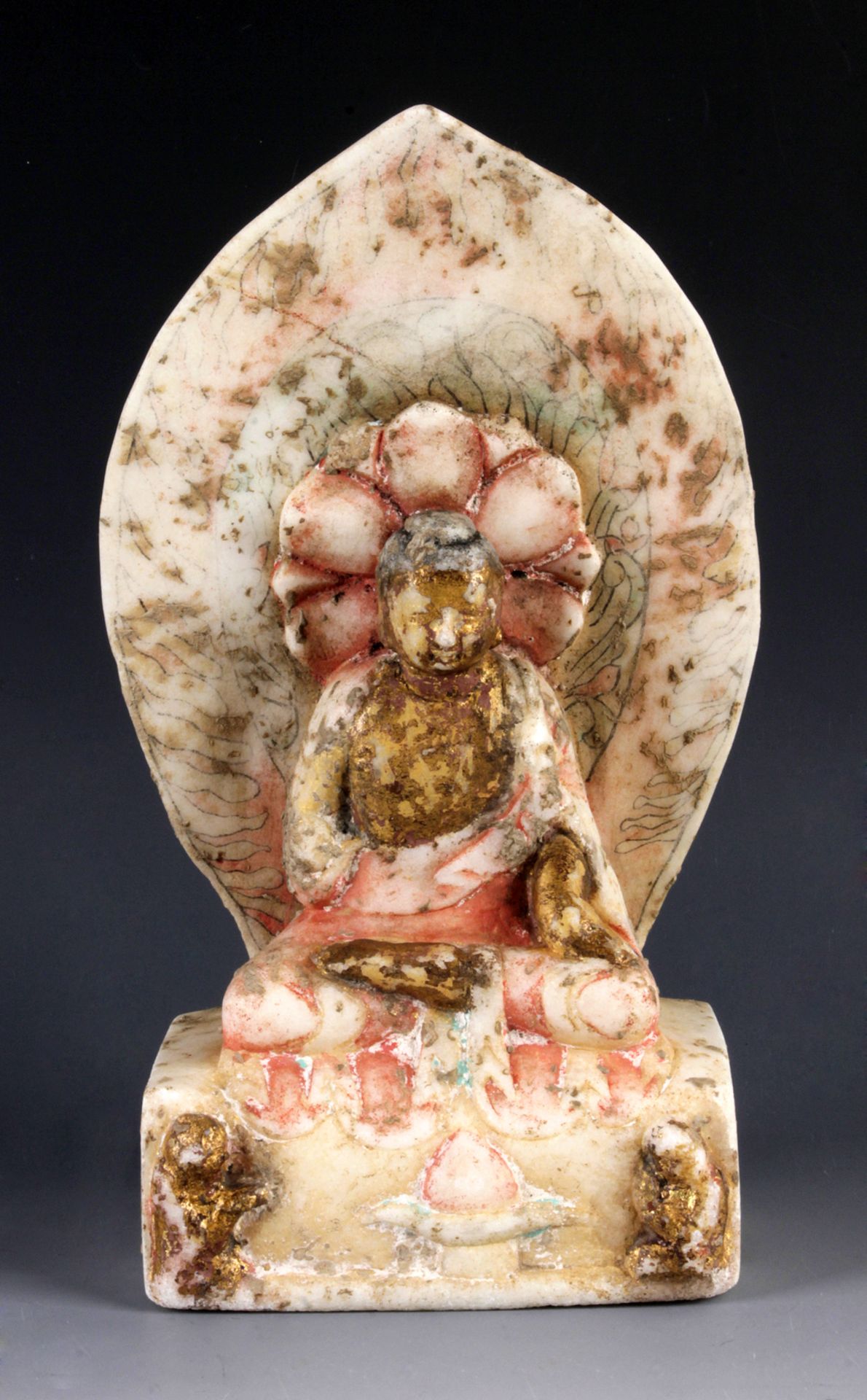 19th century Tibetan school. Carved marble deity sculpture