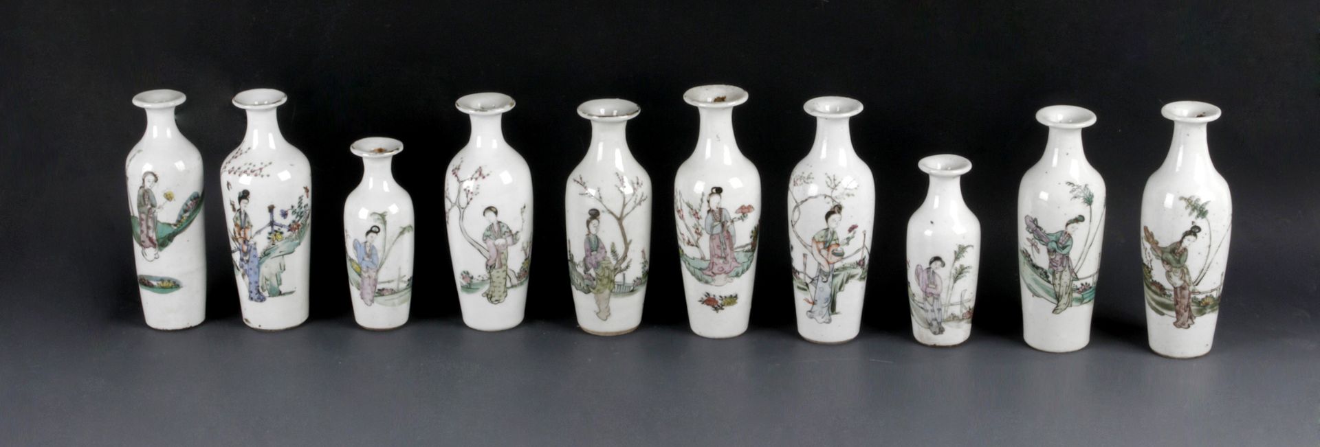 A collection of 10 Chinese porcelain vases from the Republic period