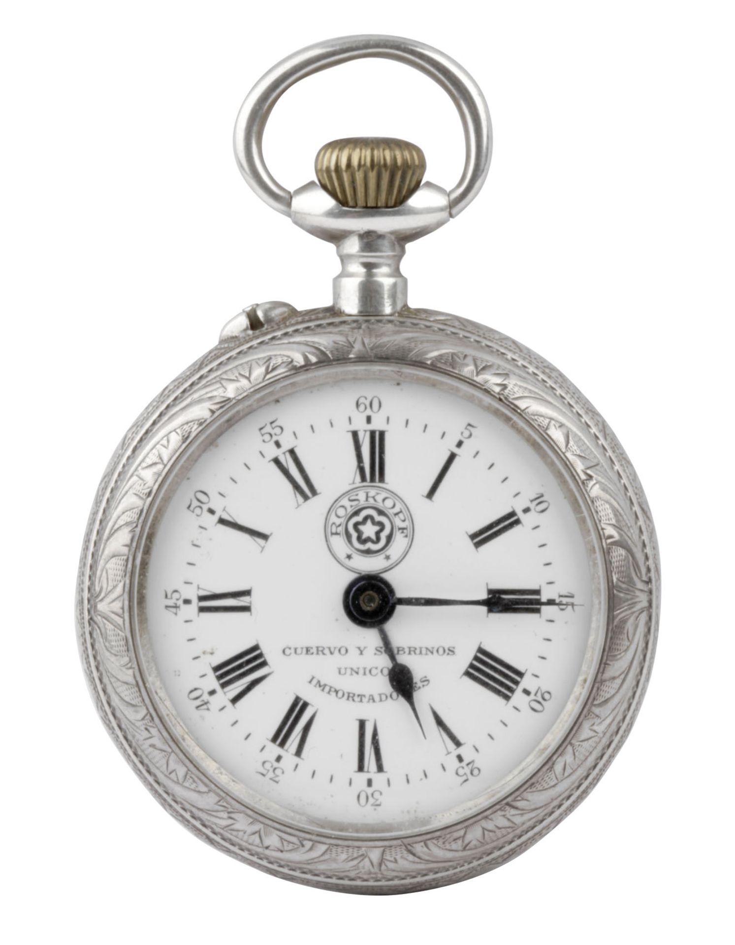 Cuervo y Sobrinos. Late 19th century-early 20th century Swiss open face silver pocket watch