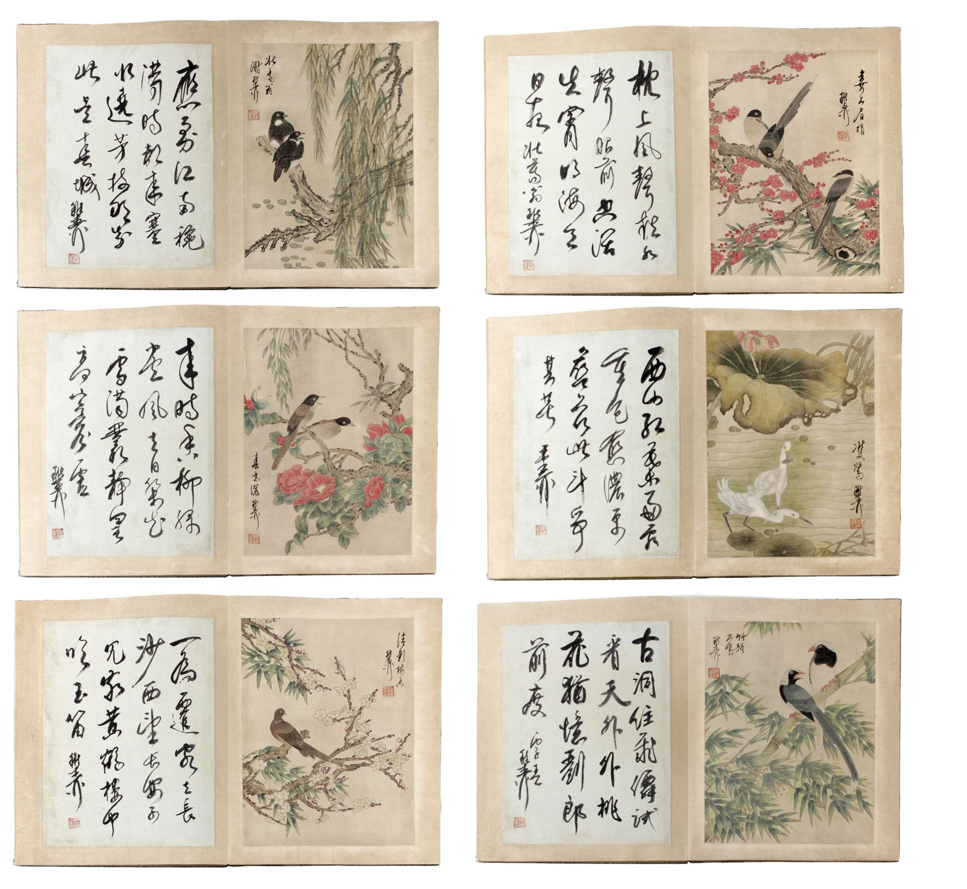 A 20th century Chinese sketches and poems album