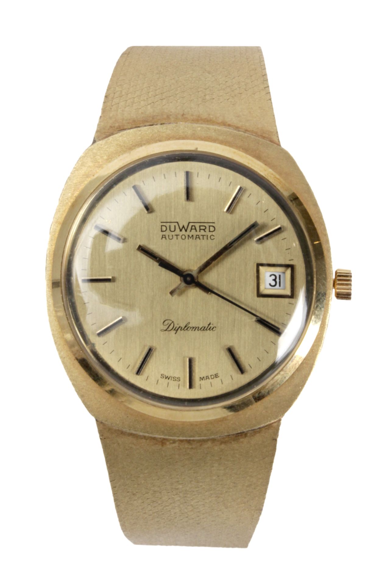 Duward. Diplomatic circa 1960-1969. An 18 k yellow gold gentlemen wristwatch
