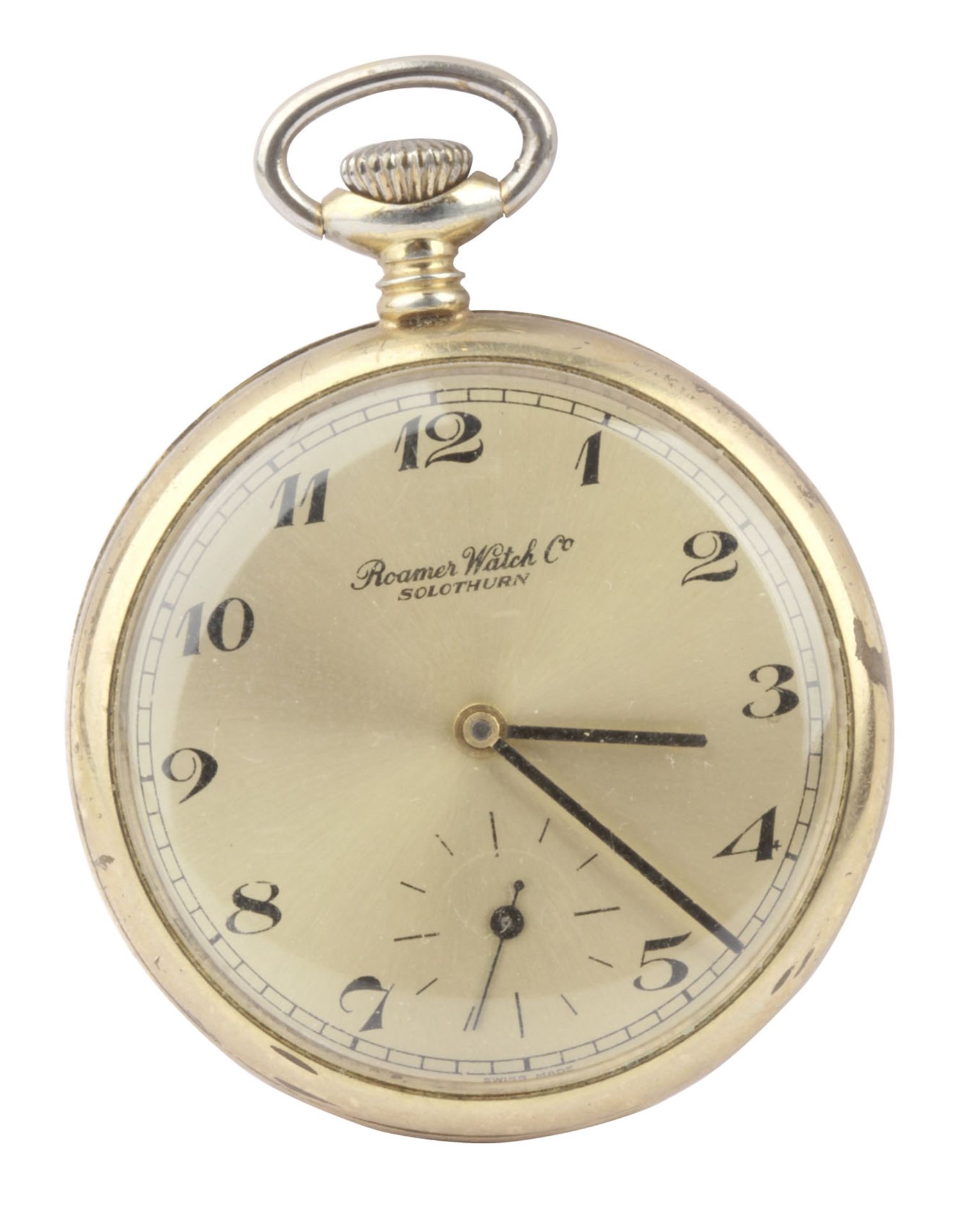 Roamer Watch & Co. A Swiss Art-Déco gold plated open face pocket watch