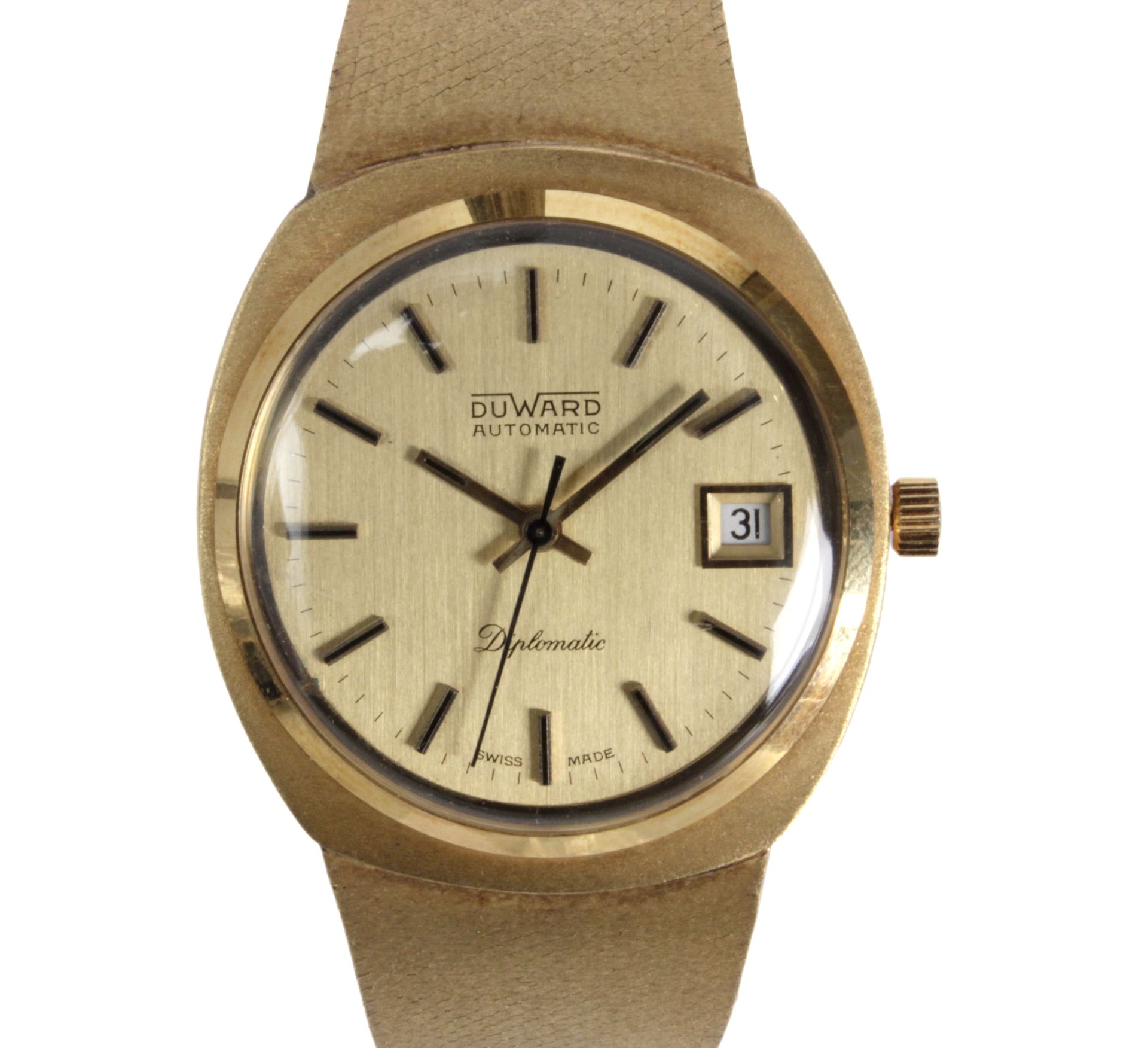 Duward. Diplomatic circa 1960-1969. An 18 k yellow gold gentlemen wristwatch - Bild 2 aus 3