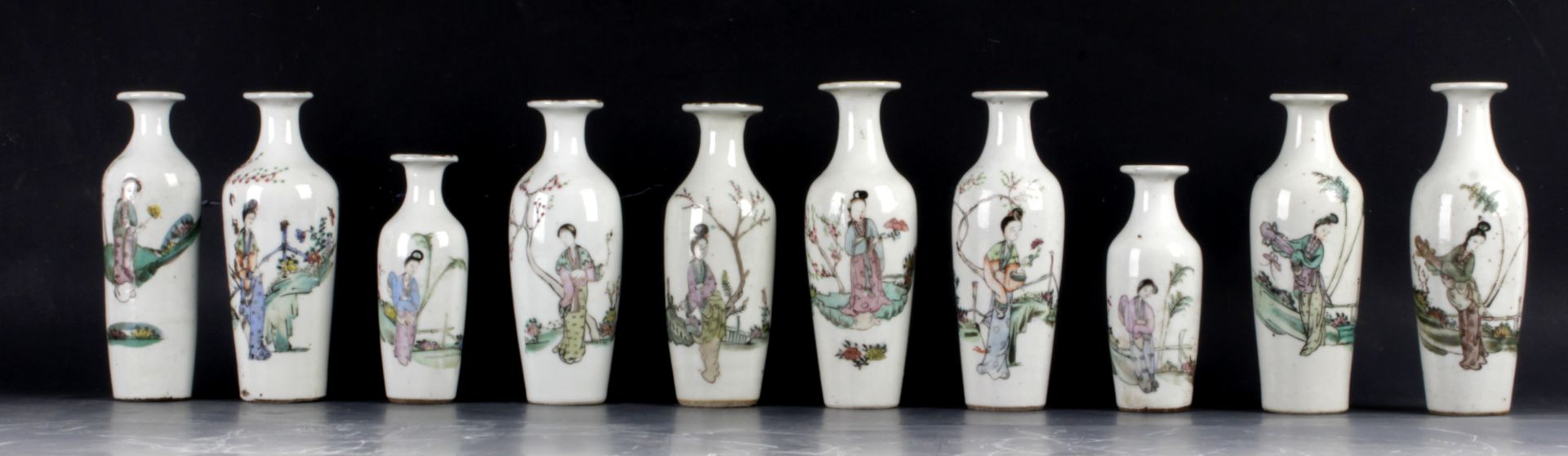 A collection of 10 Chinese porcelain vases from the Republic period - Image 2 of 4