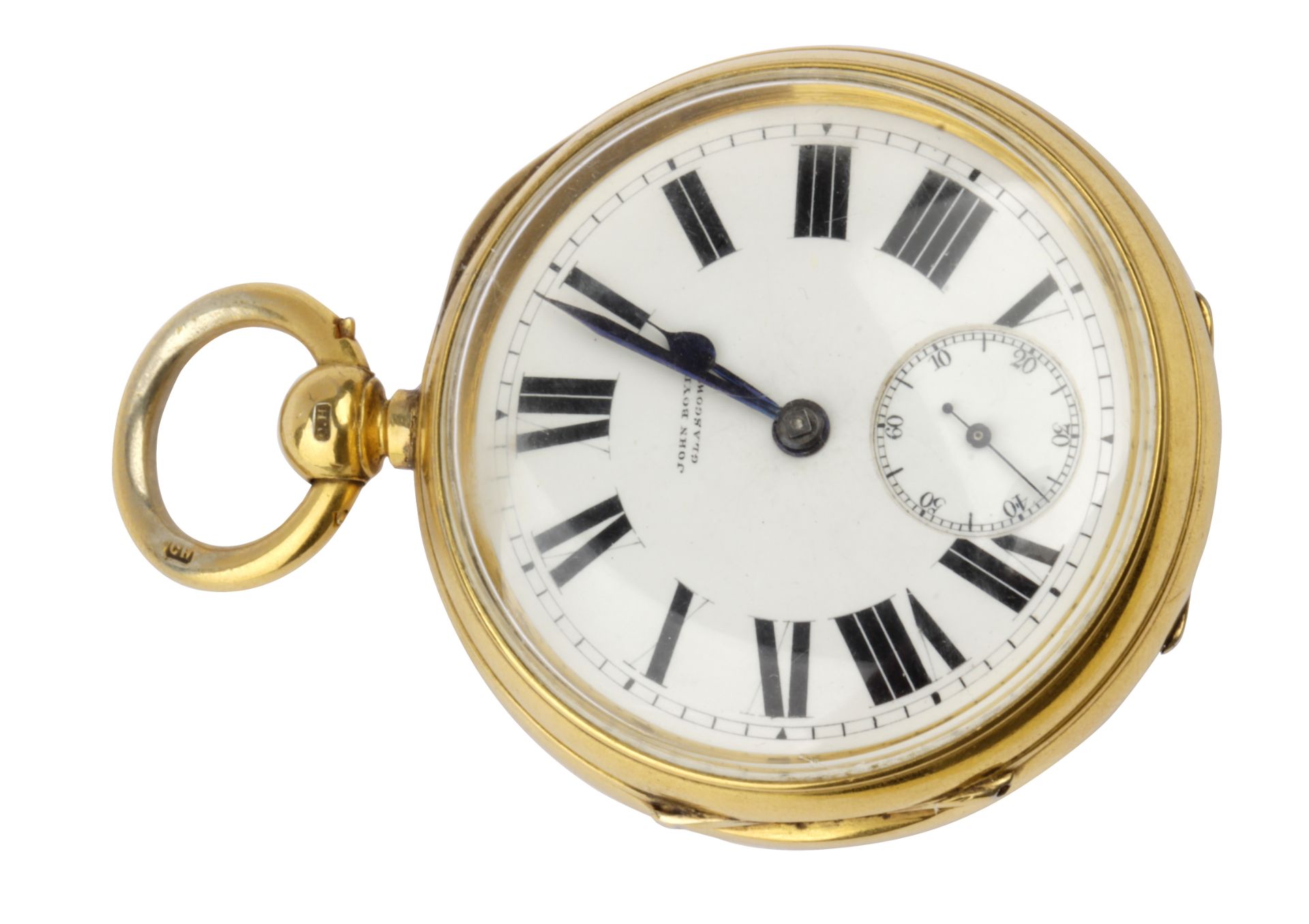 William Bullock. Late 19th century English gold plated open face pocket watch