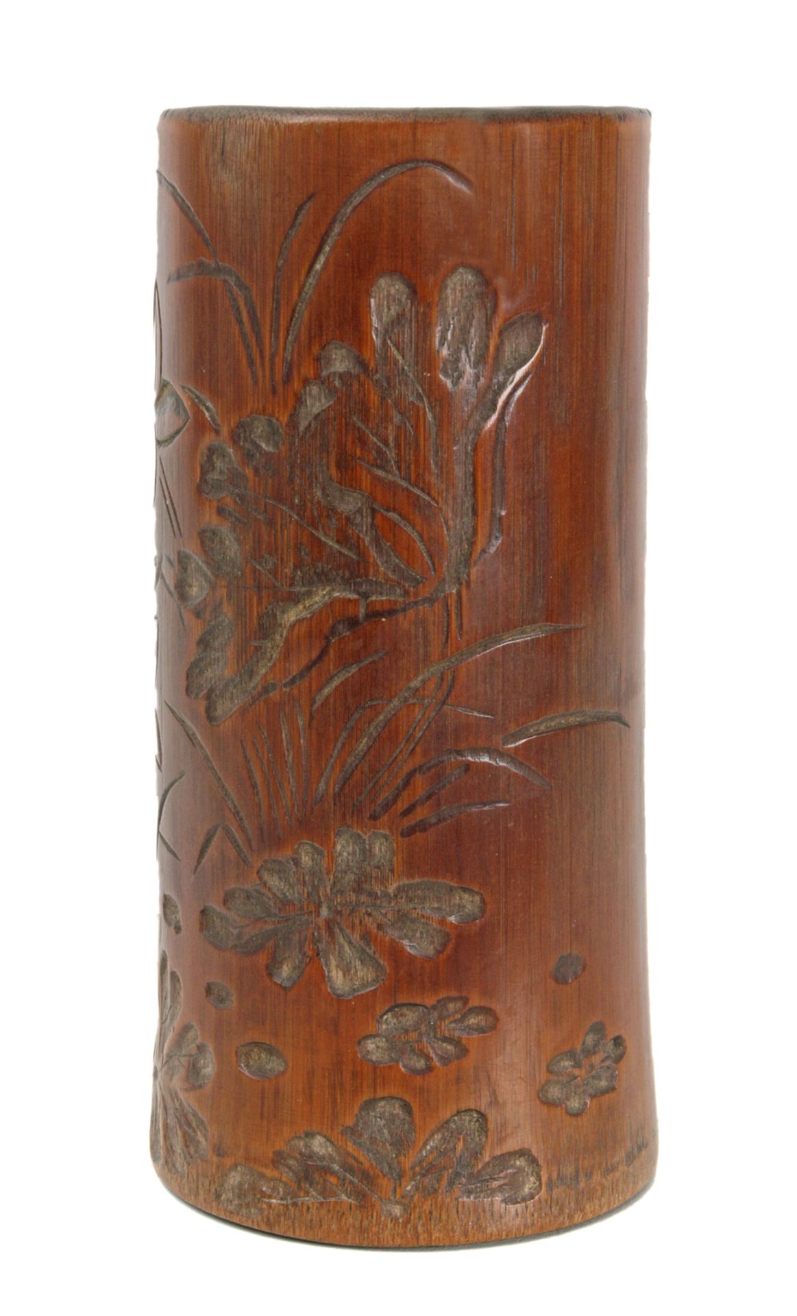 A 20th century Chinese carved bamboo brush pot