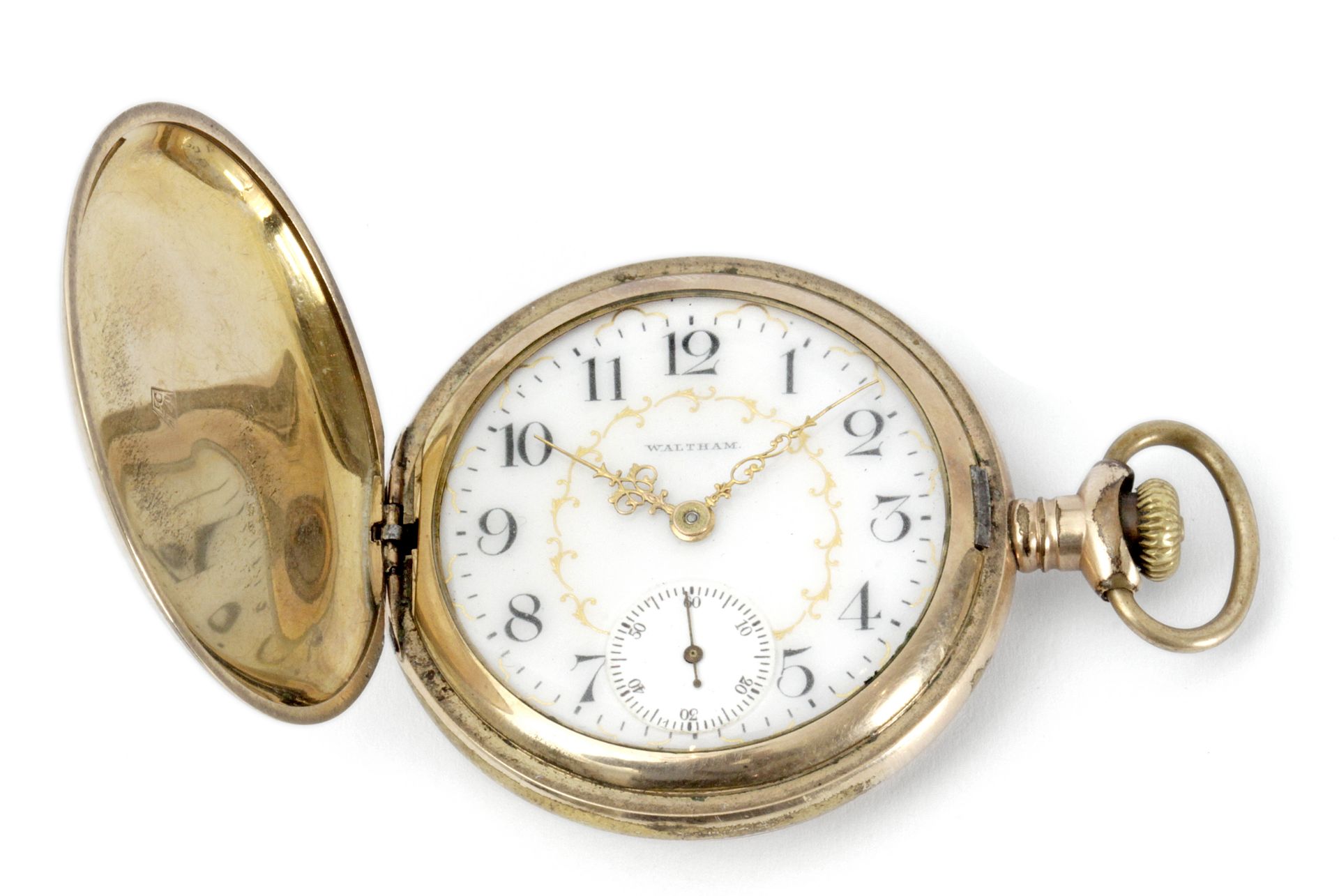 Waltham. 14 k. yellow gold double hunter pocket watch circa 1900-1909 - Bild 2 aus 5