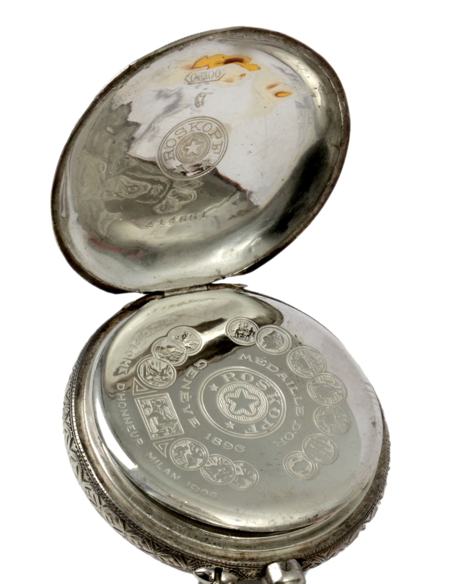 Cuervo y Sobrinos. Late 19th century-early 20th century Swiss open face silver pocket watch - Bild 3 aus 4