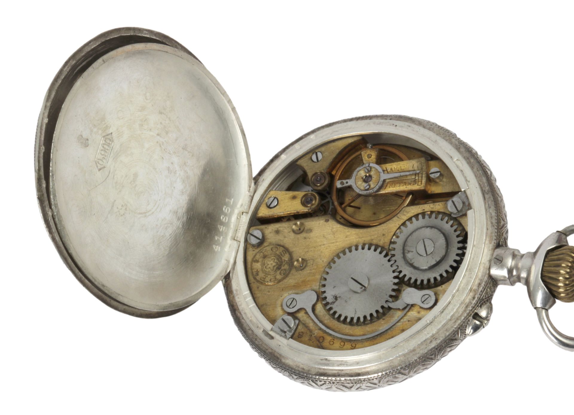 Cuervo y Sobrinos. Late 19th century-early 20th century Swiss open face silver pocket watch - Bild 4 aus 4