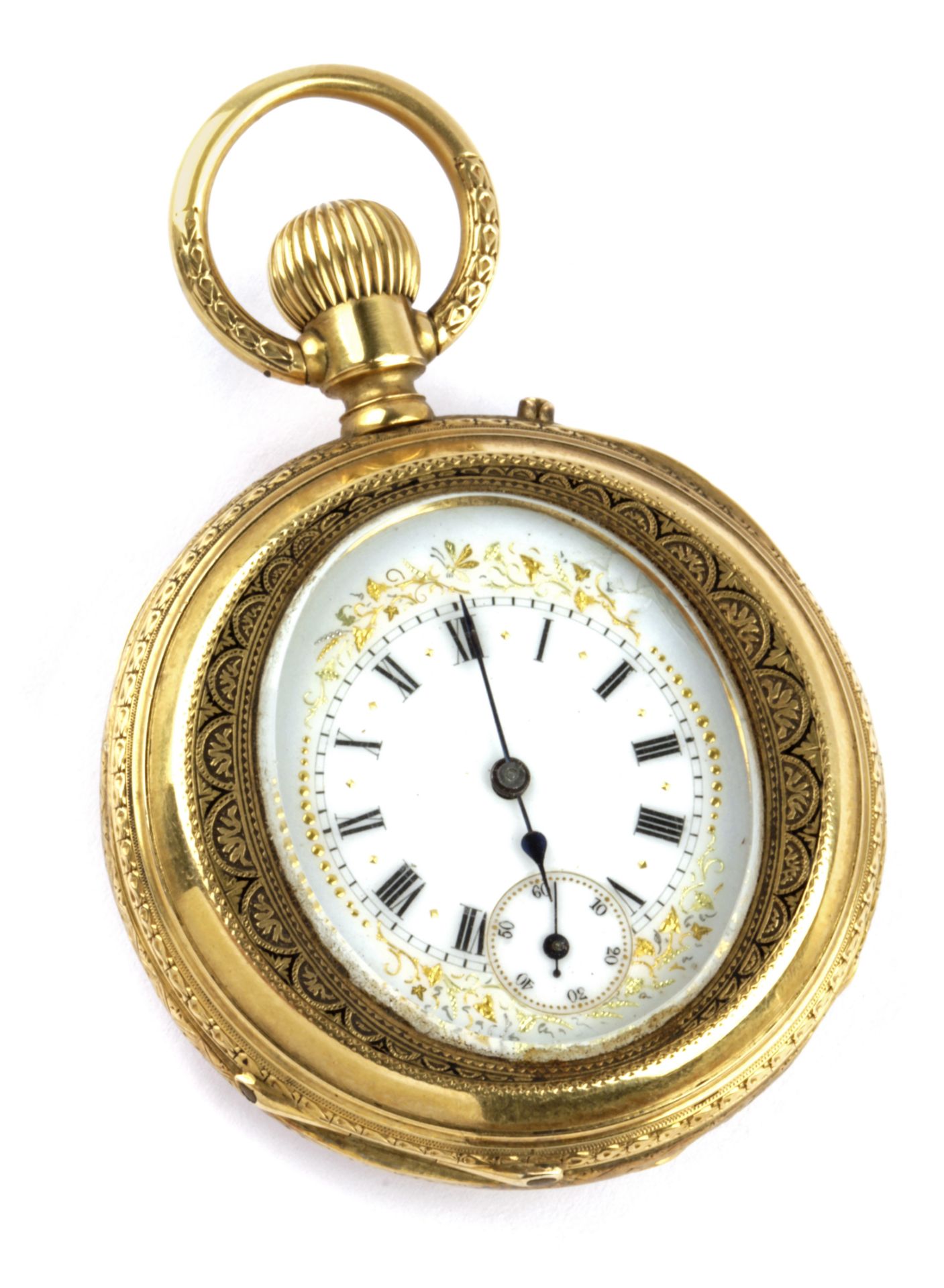 Late 19th century 18k. yellow gold double hunter pocket watch