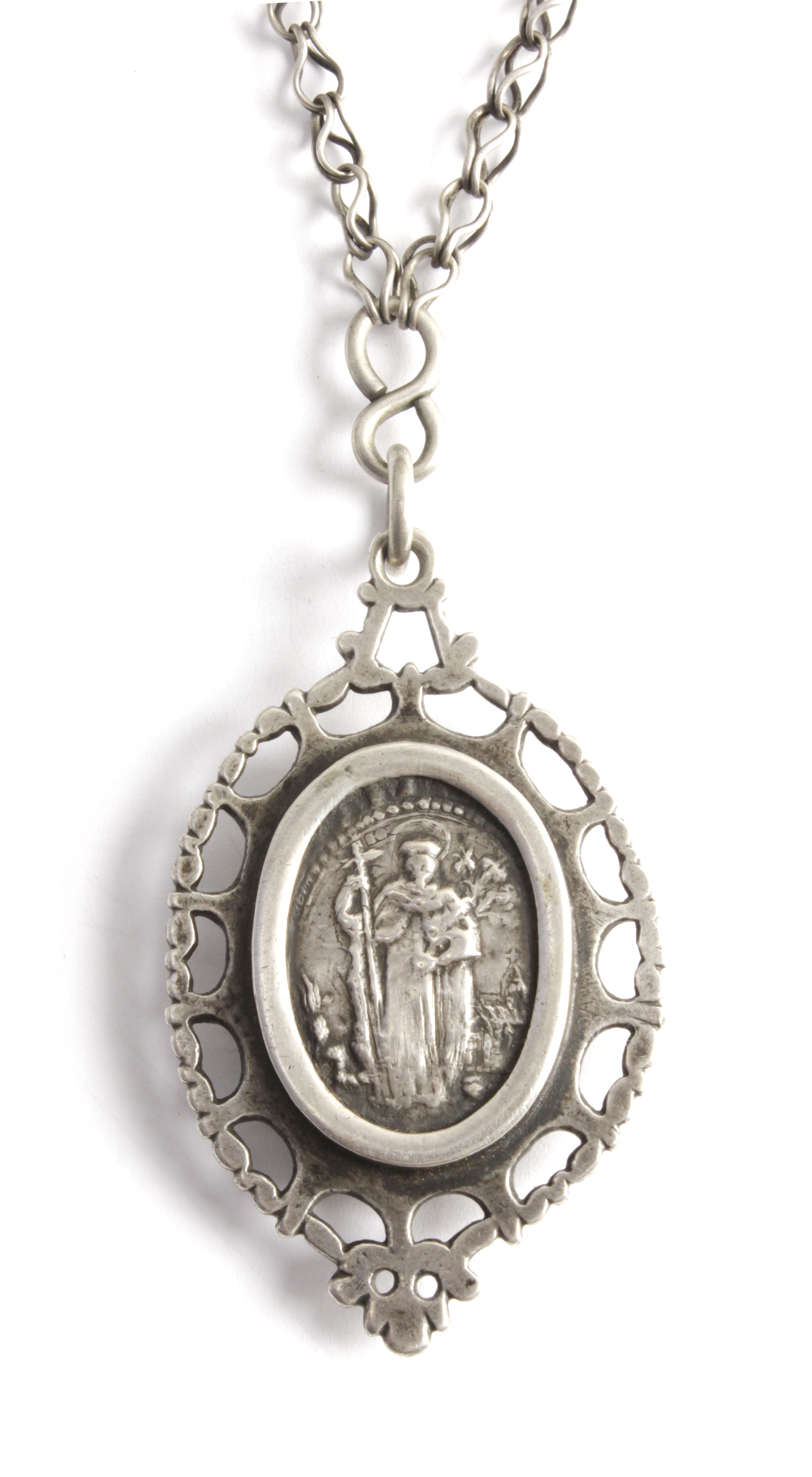 18th century silver reliquary pendant - Image 2 of 3