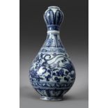 A 20th century Chinese vase in blue and white porcelain