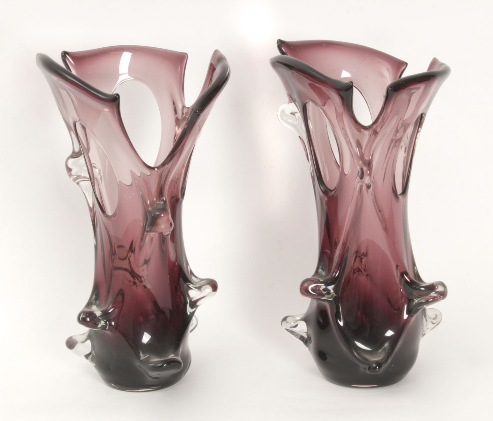 Pair of vases circa 1970 in Murano glass