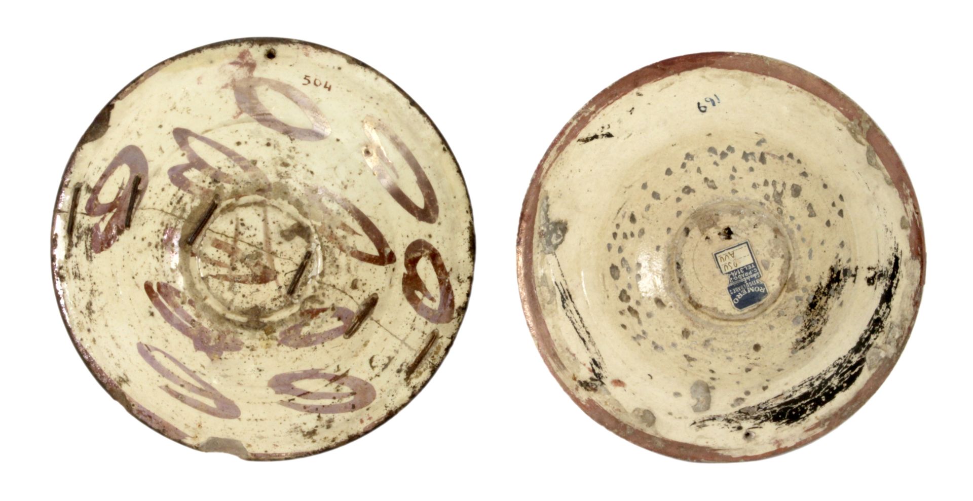 Pair of 17th century porringers in Manises tin-glazed pottery - Bild 2 aus 2