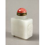Late 19th century-early 20th century carved jadeite and coral snuff bottle