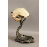 Gustav Gurschner. "Nautilus" table lamp circa 1900