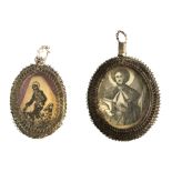 2nd half of 18th century-first half of 19th century pair of popular reliquary pendants