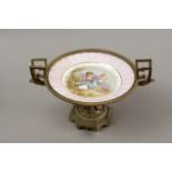 Late 19th century French centrepiece in gilt bronze and Sévres porcelain