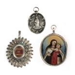 Set of three 18th-19th centuries silver reliquaries