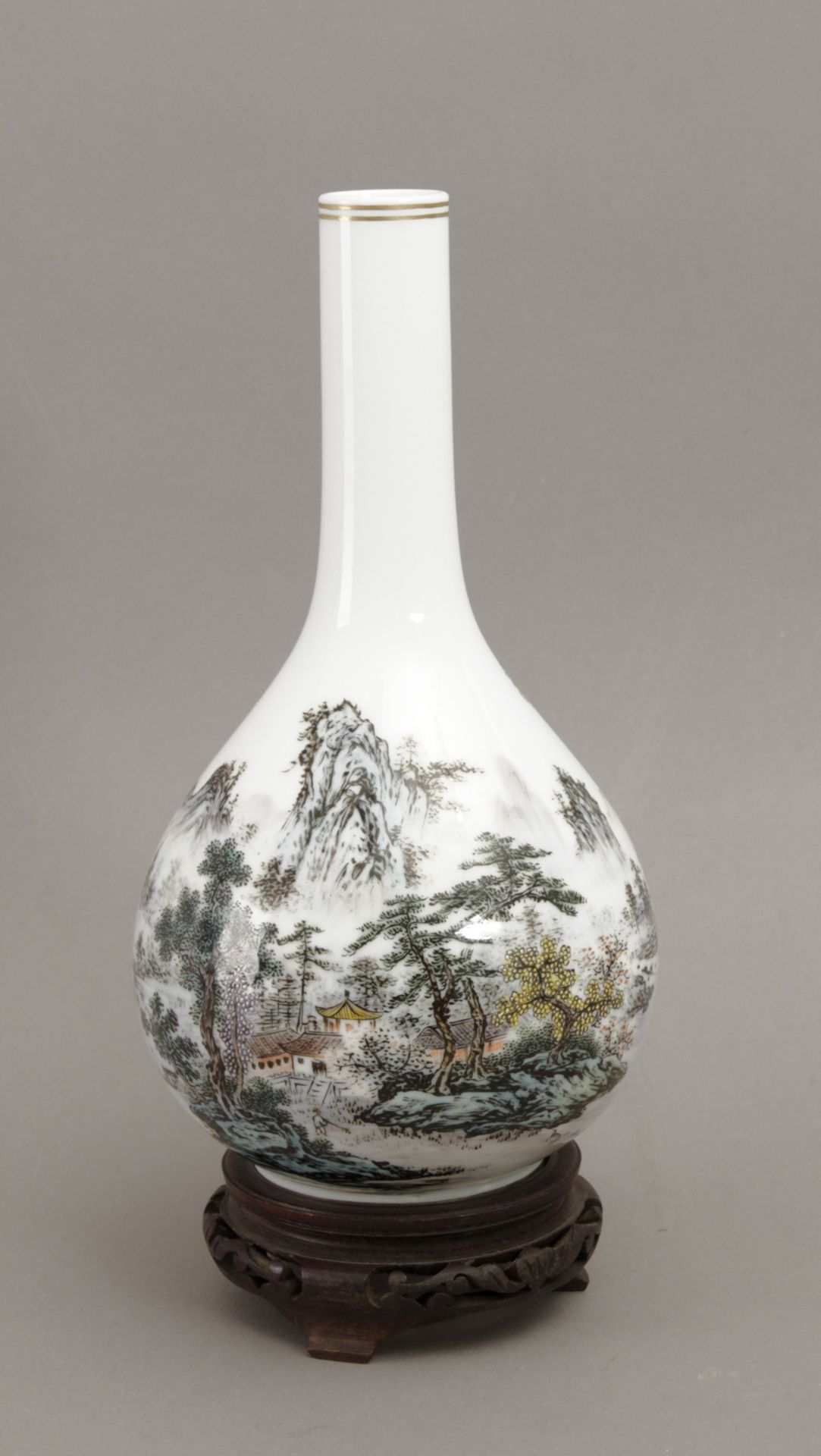 Chinese Tianqiuping porcelain vase circa 1950