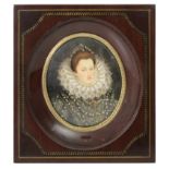 19th-20th centuries Spanish portrait miniature of a lady